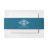 Aangepast logo en tekst turquoise uitnodigingen wikkel (Voorkant Voorbeeld)