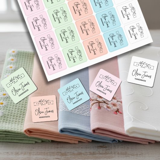 Aangepast logo en tekst vierkant stof kleding labels