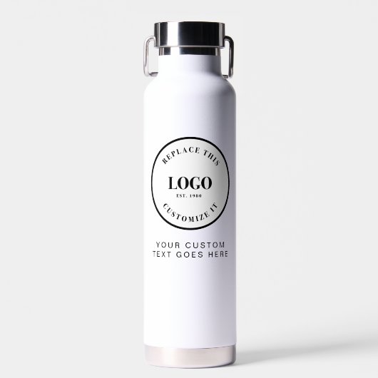 Aangepast logo en tekst Zakelijk geschenk Waterfles (Voorkant)