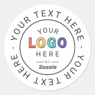 Aangepast logo en tekst Zakelijk Ronde Sticker
