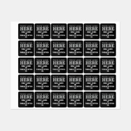 ➤ Aangepast logo en tekst Zwart stoffen kledinglab Labels
