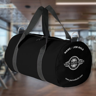 Aangepast logo en tekst Zwarte gym Plunjezak