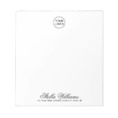 Aangepast logo- en tekstnaamadres notitieblok (Voorkant)