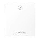 Aangepast logo- en tekstnaamadres notitieblok (Voorkant)