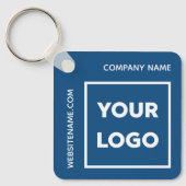 Aangepast Logo- en tekstwinkelblauw Sleutelhanger (Voorkant)