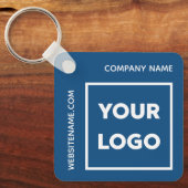 Aangepast Logo- en tekstwinkelblauw Sleutelhanger (Voorkant)