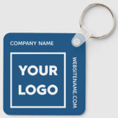 Aangepast Logo- en tekstwinkelblauw Sleutelhanger (Achterkant)
