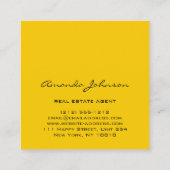 Aangepast Logo Estate Agent Blue Yellow Vierkante Visitekaartje (Achterkant)