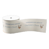 Aangepast logo-etiket voor handgemaakte artikelen grosgrain lint (Spoel)