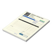 Aangepast logo factuur ontvangstbewijs voor kleine notitieblok (Linkerzijde)