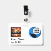 Aangepast logo foto badge naamlabel (Voorzijde met clip)
