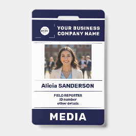 Aangepast logo foto media pers vet ID Badge