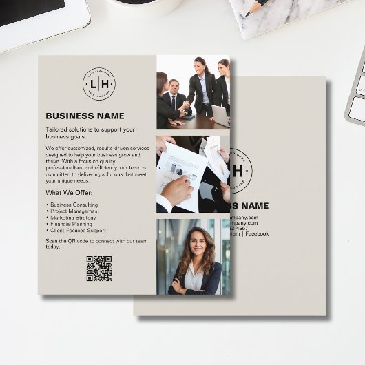 Aangepast logo foto QR professioneel bedrijf Flyer