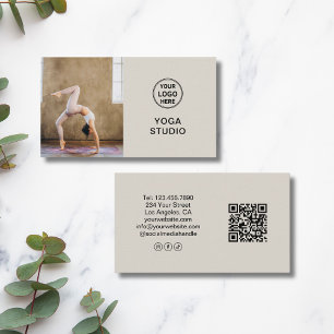 Aangepast logo foto QR Yoga-instructeur leraar Visitekaartje