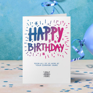 Aangepast Logo Fun Happy Birthday Text Wenskaart Kaart