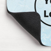 Aangepast logo gegraveerd blauwe floraal muismat (Hoek)