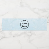 Aangepast logo gegraveerd blauwe floraal waterfles etiket (Enkel label)