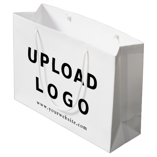 Aangepast logo gepersonaliseerd zakelijk modern groot cadeauzakje (Achterkant Gekanteld)