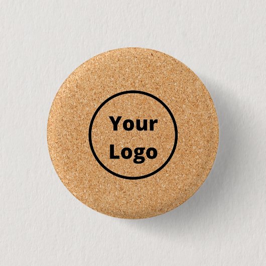 Aangepast logo gesneden houten blok ronde button 3,2 cm (Voorkant)