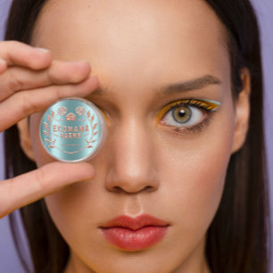 Aangepast Logo Gold Blauwgroen Mint Tester Roos mo Ronde Sticker