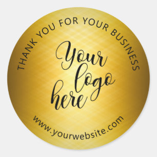 Aangepast Logo Gold-effect Ronde Sticker