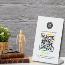 Aangepast logo Google Review QR Code Sokkelbord
