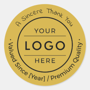 Aangepast logo goud folie-look bedrijfs branding ronde sticker