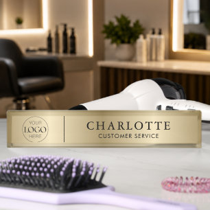 Aangepast logo goud gedrukt salon & spa profession naambordje