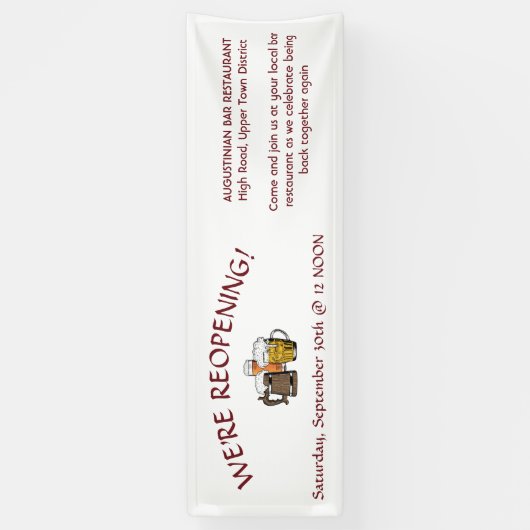 Aangepast logo GRAND REOPENING  Spandoek (Verticaal)