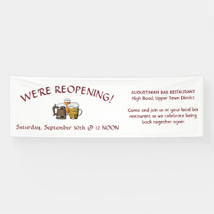 Aangepast logo GRAND REOPENING  Spandoek