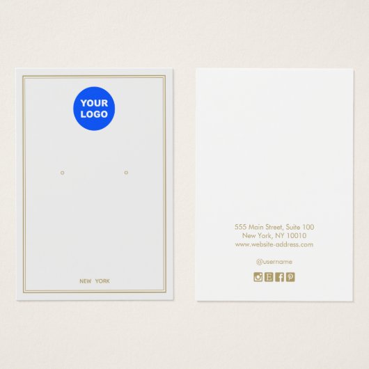 Aangepast Logo grijs oormerk sierjuwelen toevoegen Visitekaartje (Voorkant /achterkant)