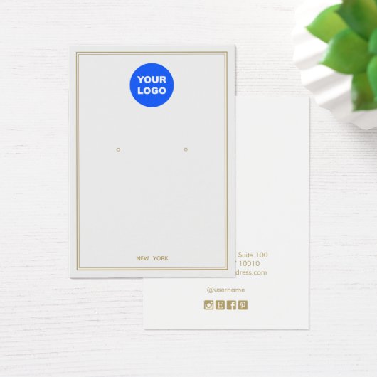 Aangepast Logo grijs oormerk sierjuwelen toevoegen Visitekaartje (Bureau)