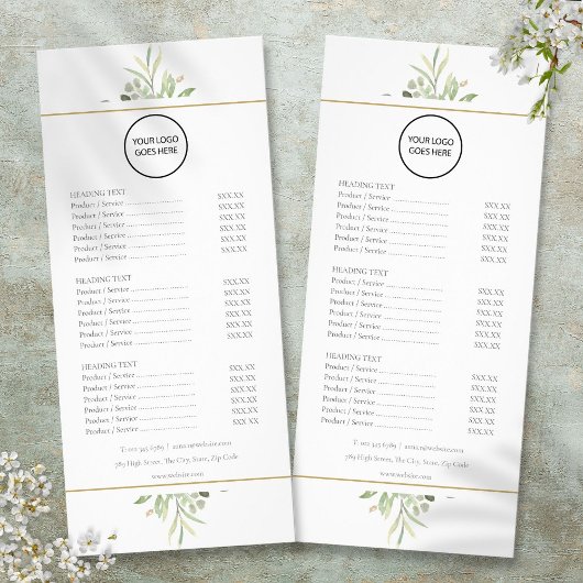 Aangepast logo groen 2-zijdig service menu