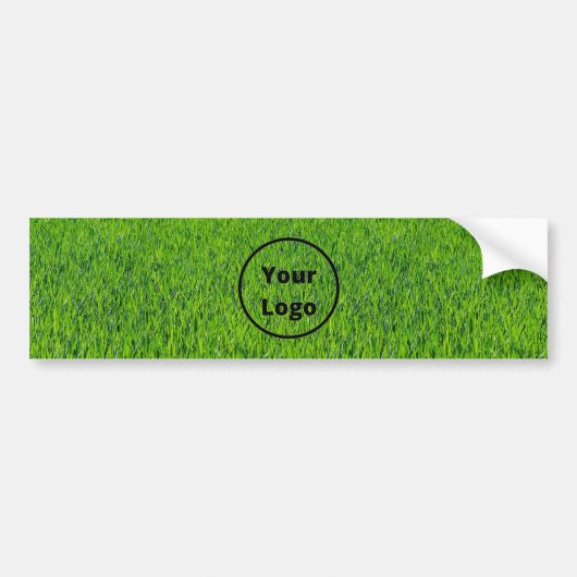 Aangepast logo groen gras bumpersticker (Voorkant)