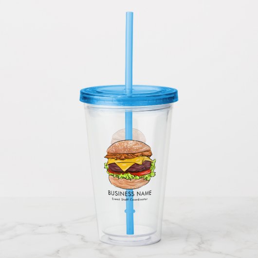 Aangepast logo hamburgermenu acryl drinkbeker (Voorkant)