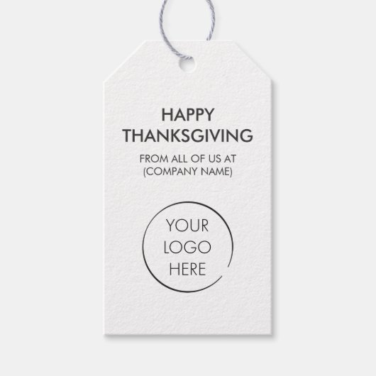 Aangepast Logo hangen Label, Happy Thanksgiving Cadeaulabel (Voorkant)