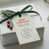 Aangepast Logo hangen Label, vrolijk kerstfeest Cadeaulabel