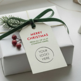 Aangepast Logo hangen Label, vrolijk kerstfeest Cadeaulabel