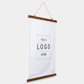 Aangepast logo hangend wandkleed (Gebogen)