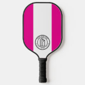 Aangepast logo heet roze en wit pickleball paddle (Voorkant)
