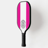 Aangepast logo heet roze en wit pickleball paddle (Links)