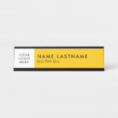 Aangepast Logo, helder wit Bureau Naambordje (Voorkant)