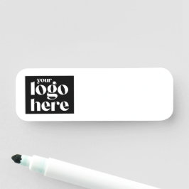 Aangepast logo hier Droog Uitwisbare Naamlabel Naamplaatje
