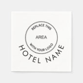 Aangepast Logo hotel Naam Alle kleurtekst Servet (Voorkant)
