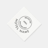 Aangepast Logo hotel Naam Alle kleurtekst Servet (Hoek)