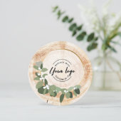 Aangepast Logo Hout Grain Modern Wreater Hartelijk Feestdagenkaart (Staand voorkant)