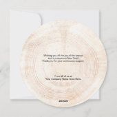 Aangepast Logo Hout Grain Modern Wreater Hartelijk Feestdagenkaart (Achterkant)