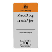 Aangepast logo iets speciaals voor naamplaatje lab etiket (Voorkant)