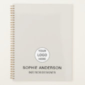 Aangepast logo interieurontwerper beige bedrijf planner (Voorkant)