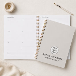 Aangepast logo interieurontwerper beige bedrijf planner